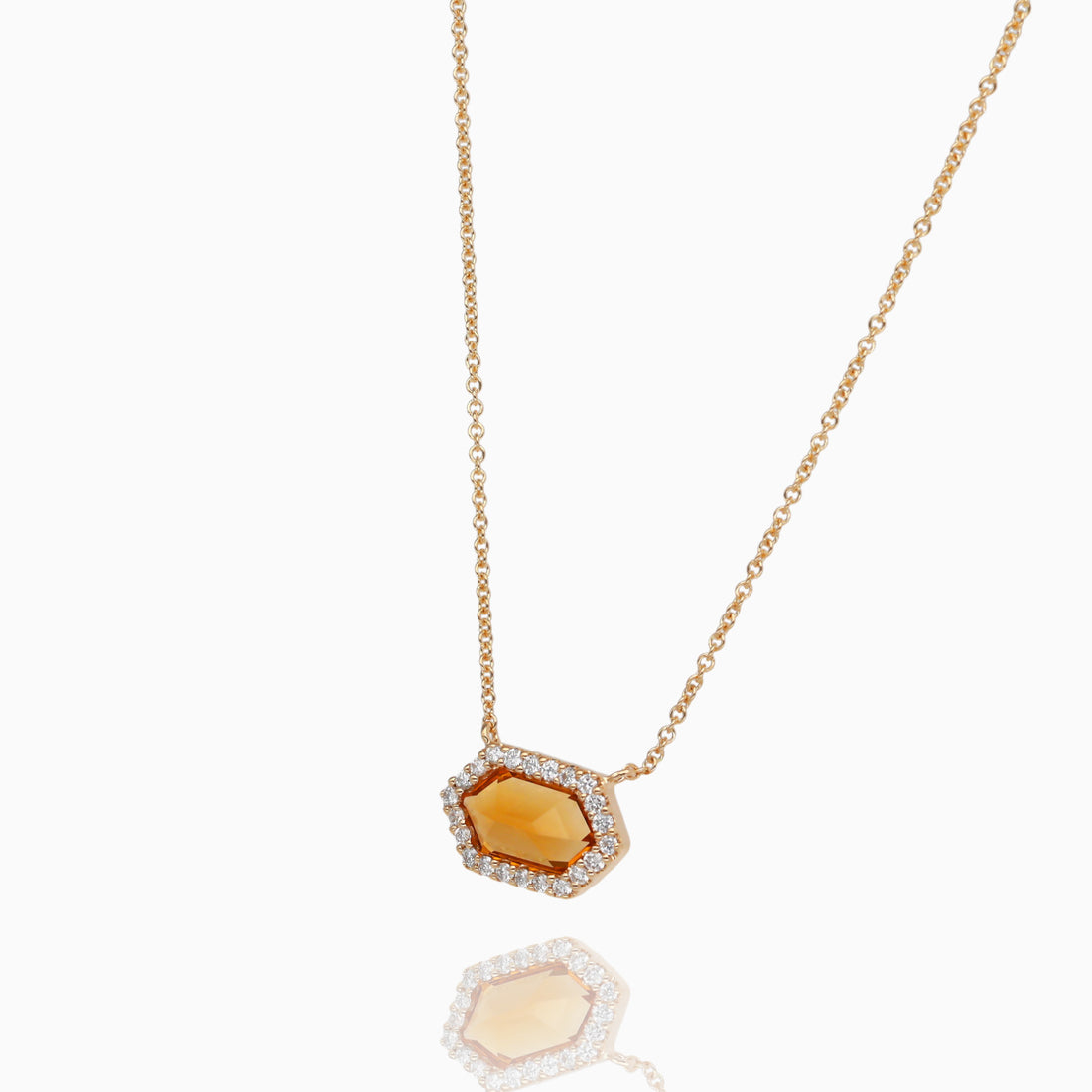 Golden Hour Citrine Diamond Necklace