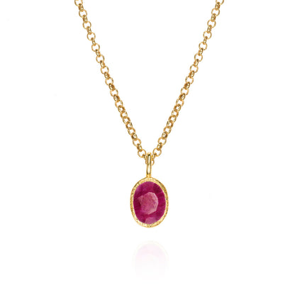 Zen Organic Natural Oval Birthstone Necklace