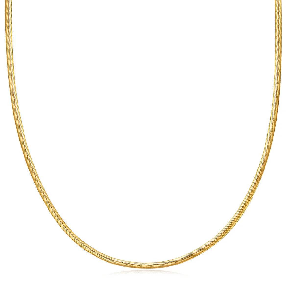 Yellow Flat Snake Chain Necklace