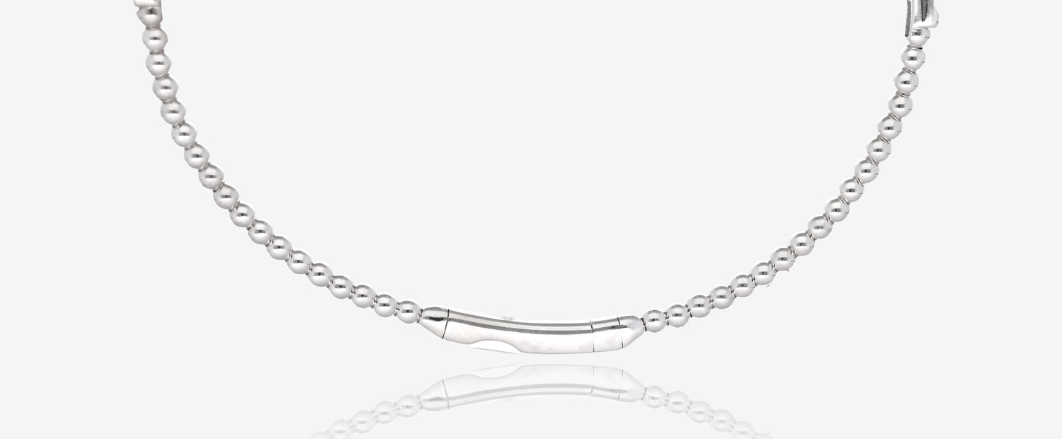 .54ct Natural Diamond Shield Flex Bangle in 14K White Gold