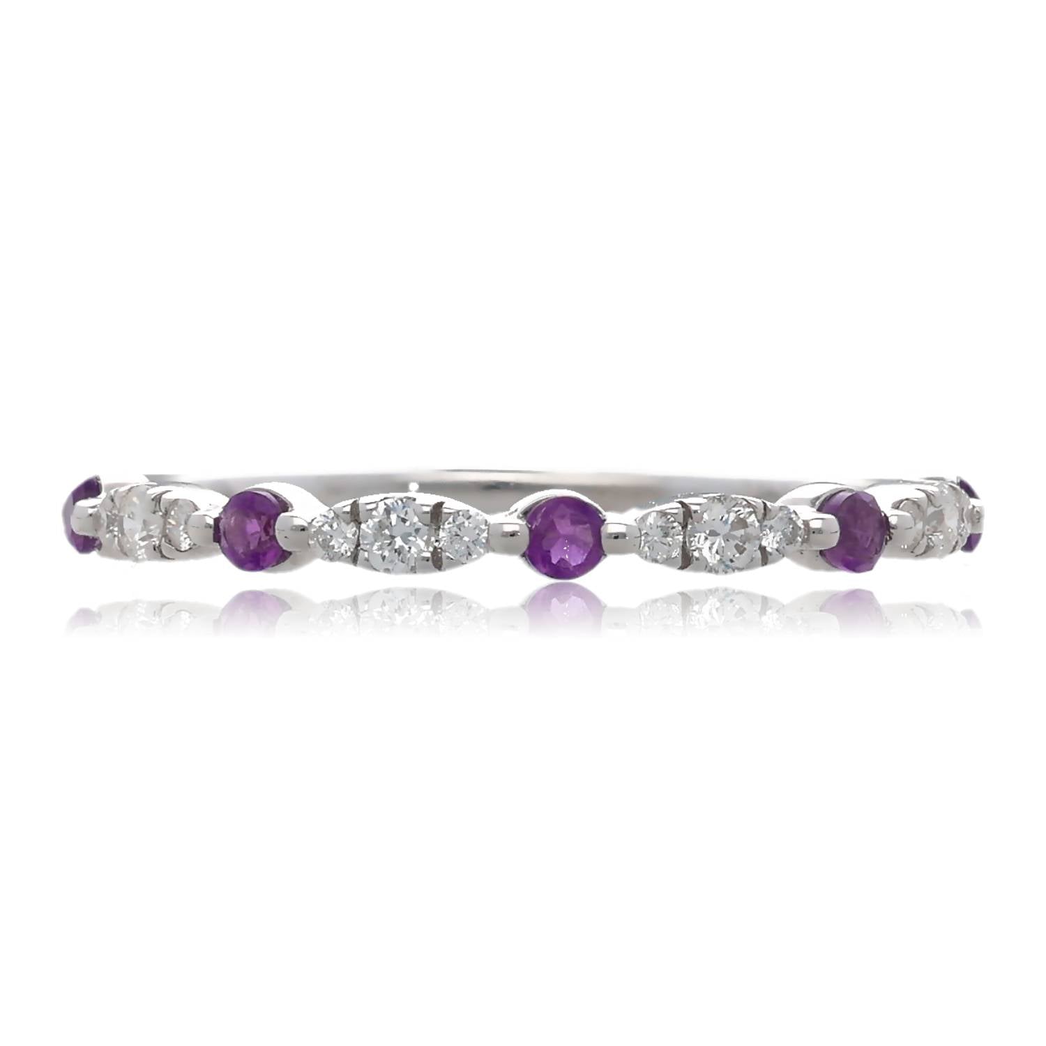 Stacking Gems White Gold Band