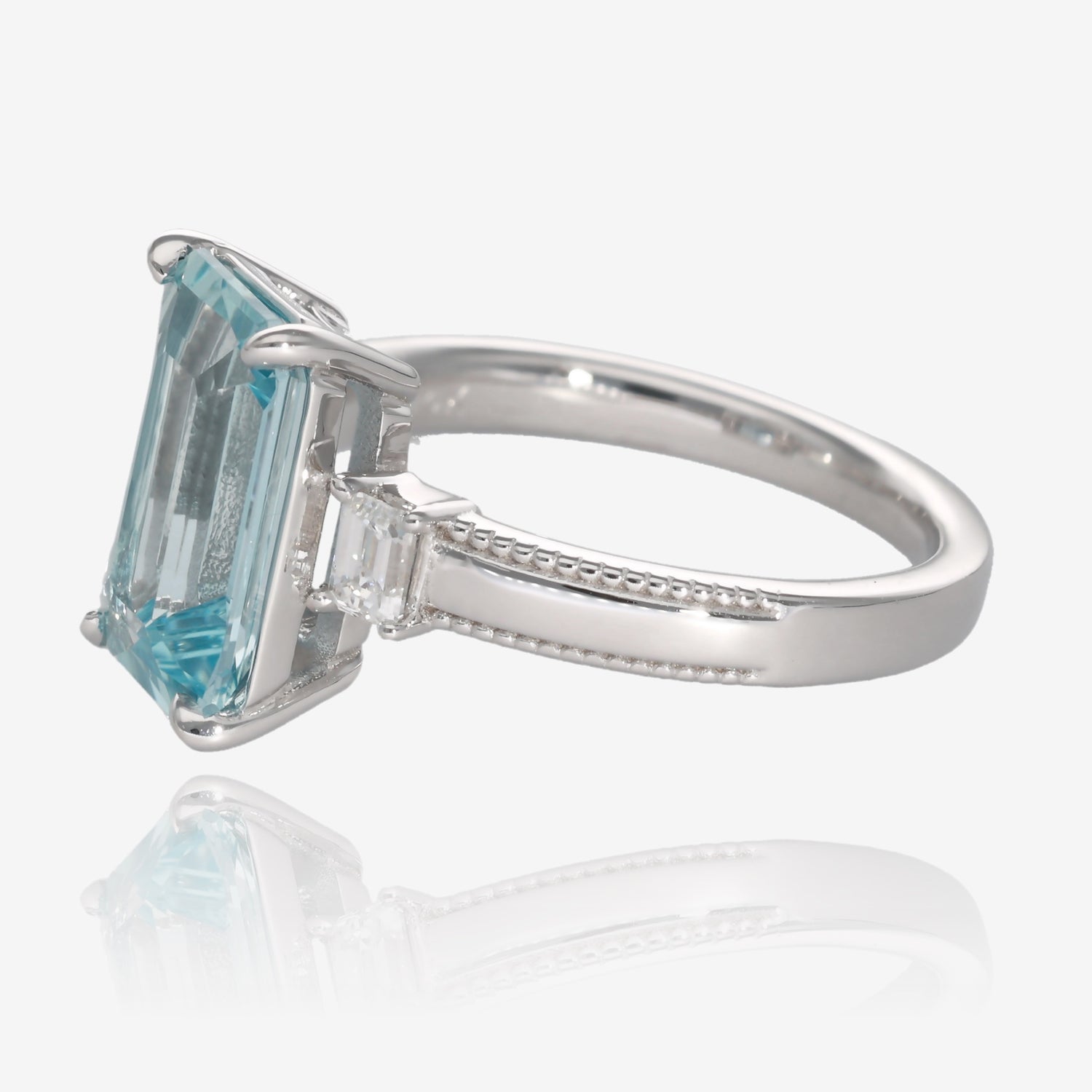 Royally Regal Ring in Aquamarine and White Gold