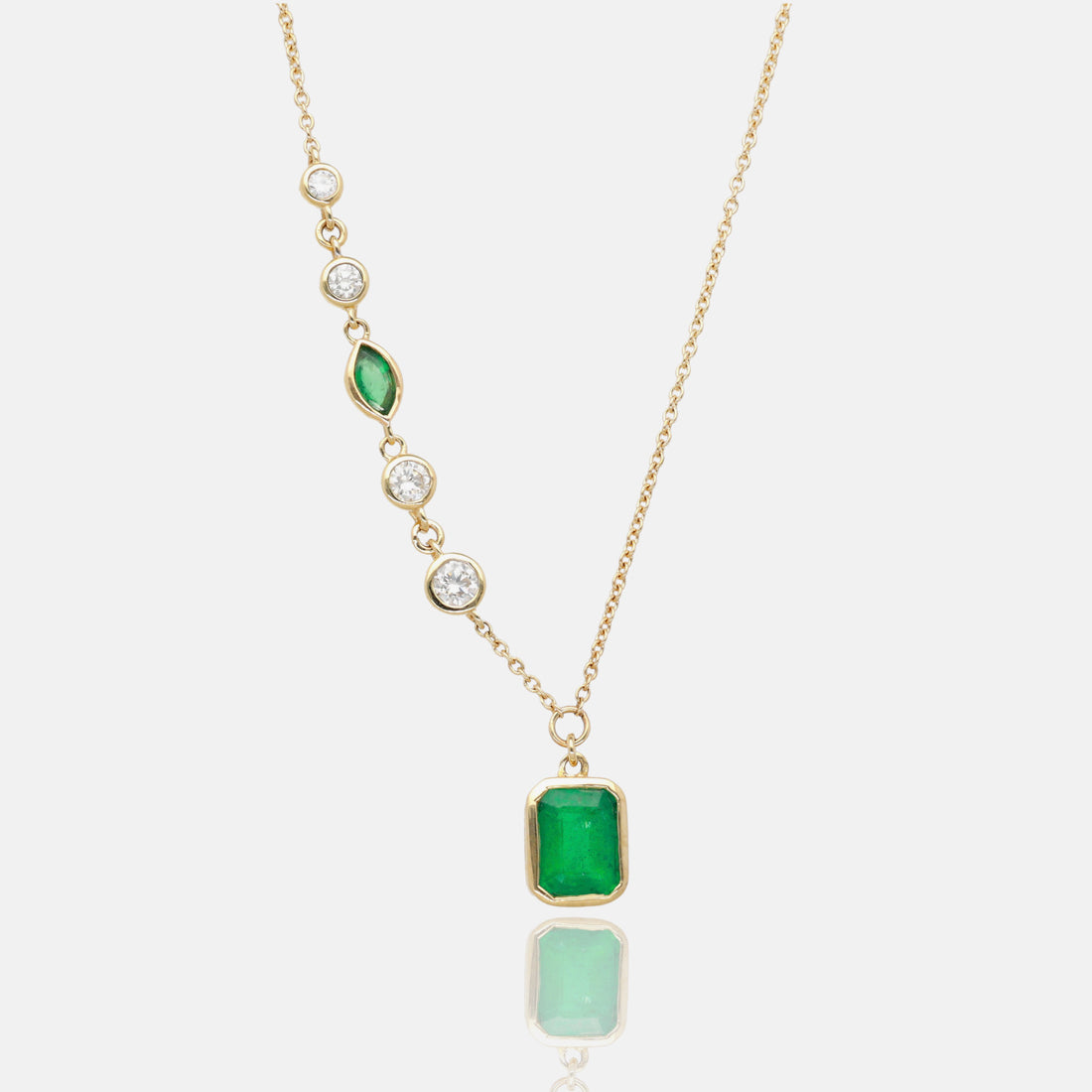 Emerald Afterglow Diamond Necklace
