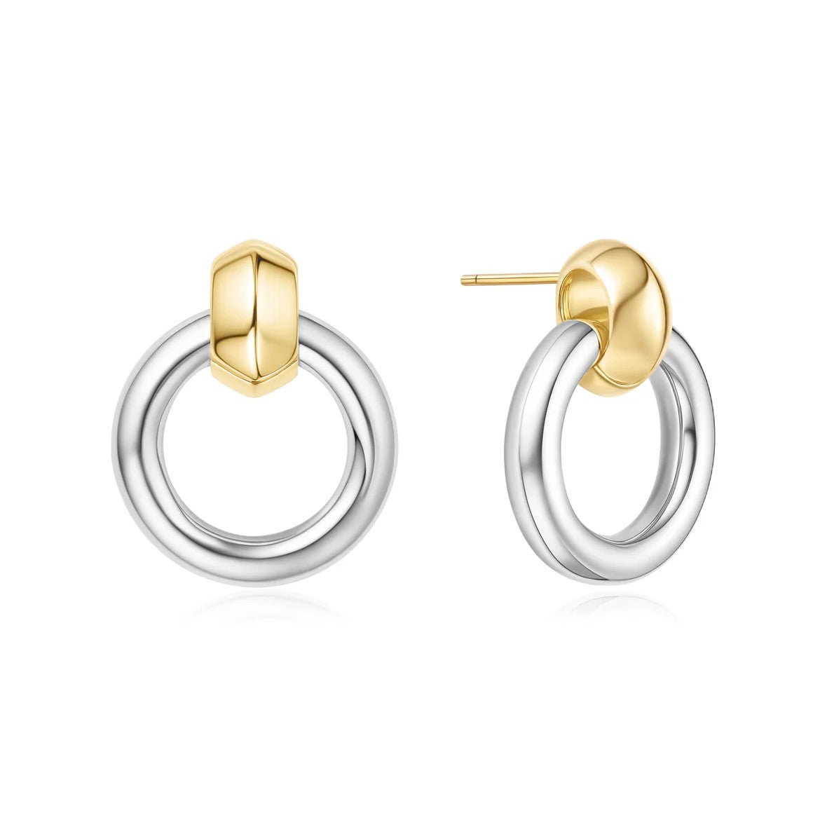 Two-Tone Hoop Earrings