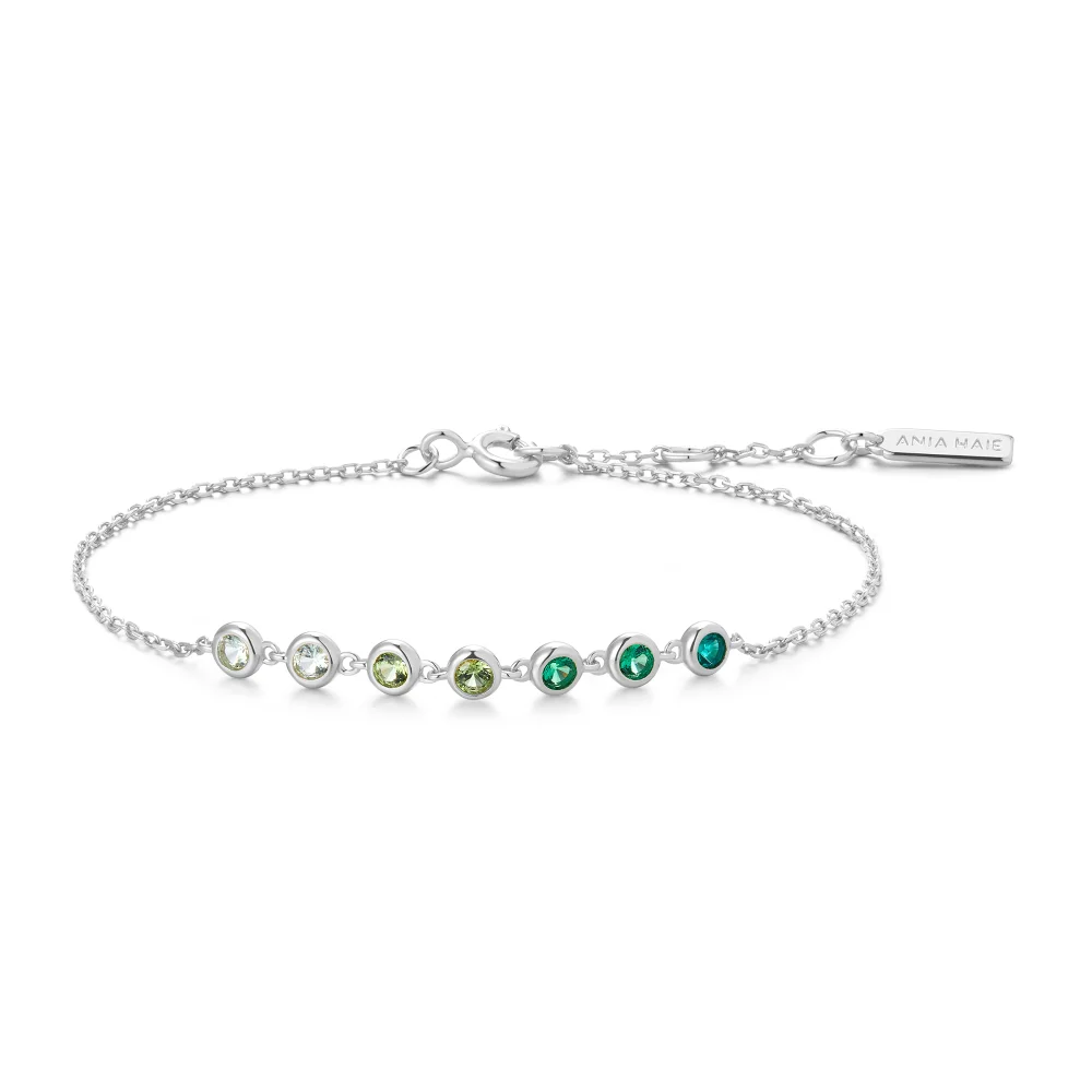 Silver Green Station Bracelet