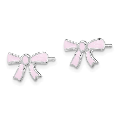 Pretty in Pink Enamel Bow Studs