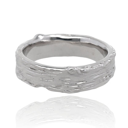 Silver Ring, Medium Birch Band