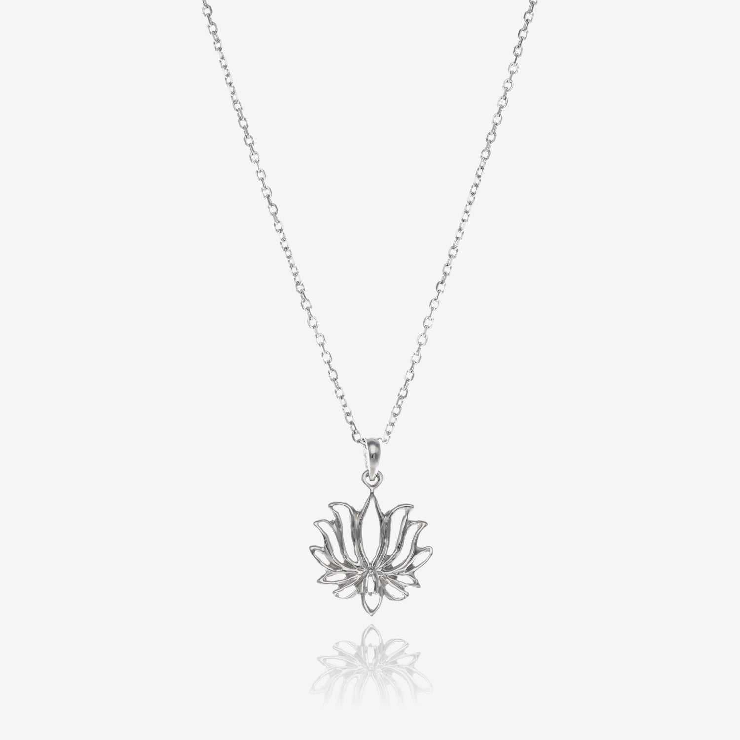 Petite Lotus Pendant in Silver