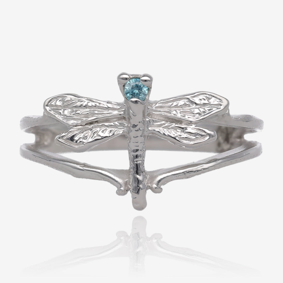 Dragonfly Daydreams Silver and Gem Ring