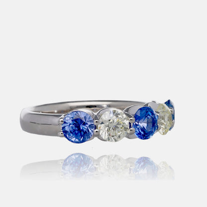 Sapphire Symphony Diamond Ring