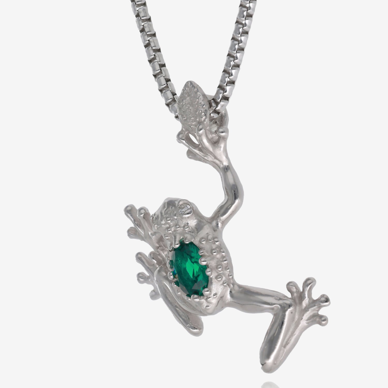 Hop on Over Frog Pendant with Emerald