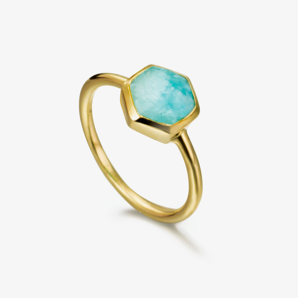 Atlas Hexagonal Amazonite Bezel Ring