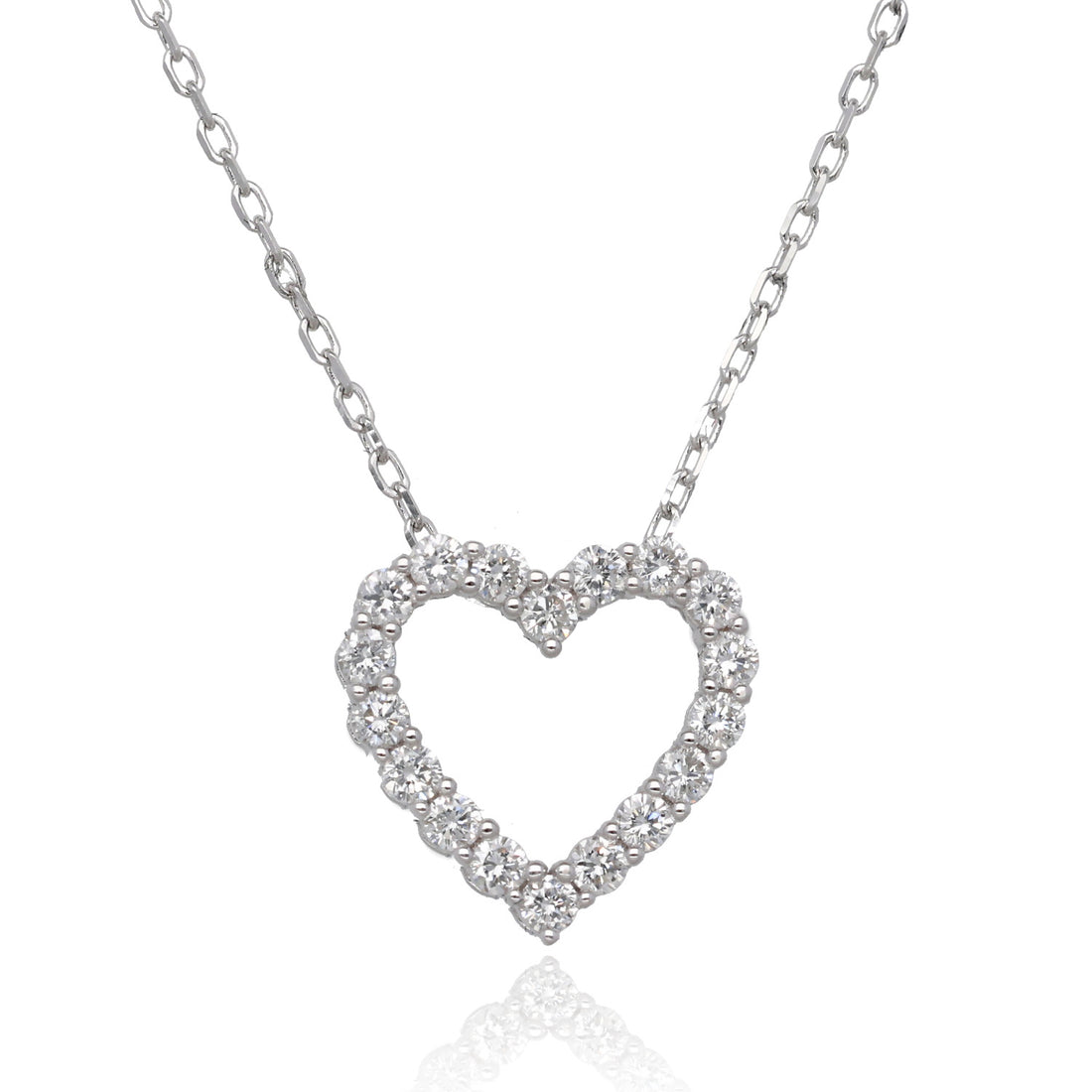 Lined with Love Mini Diamond Heart Silver Necklace