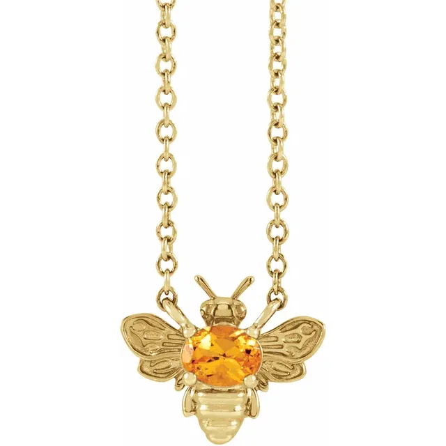 Honey Bee Orange Garnet Necklace