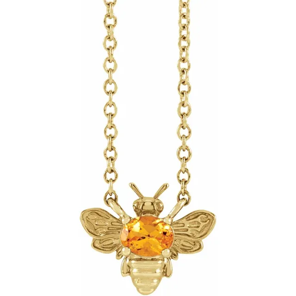 Honey Bee Orange Garnet Necklace