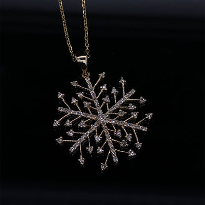 1/3ct Forever Frozen Golden Snowflake in Diamonds