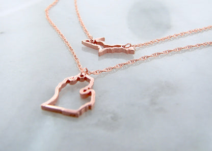 Michigan Rose Gold Layered Necklace