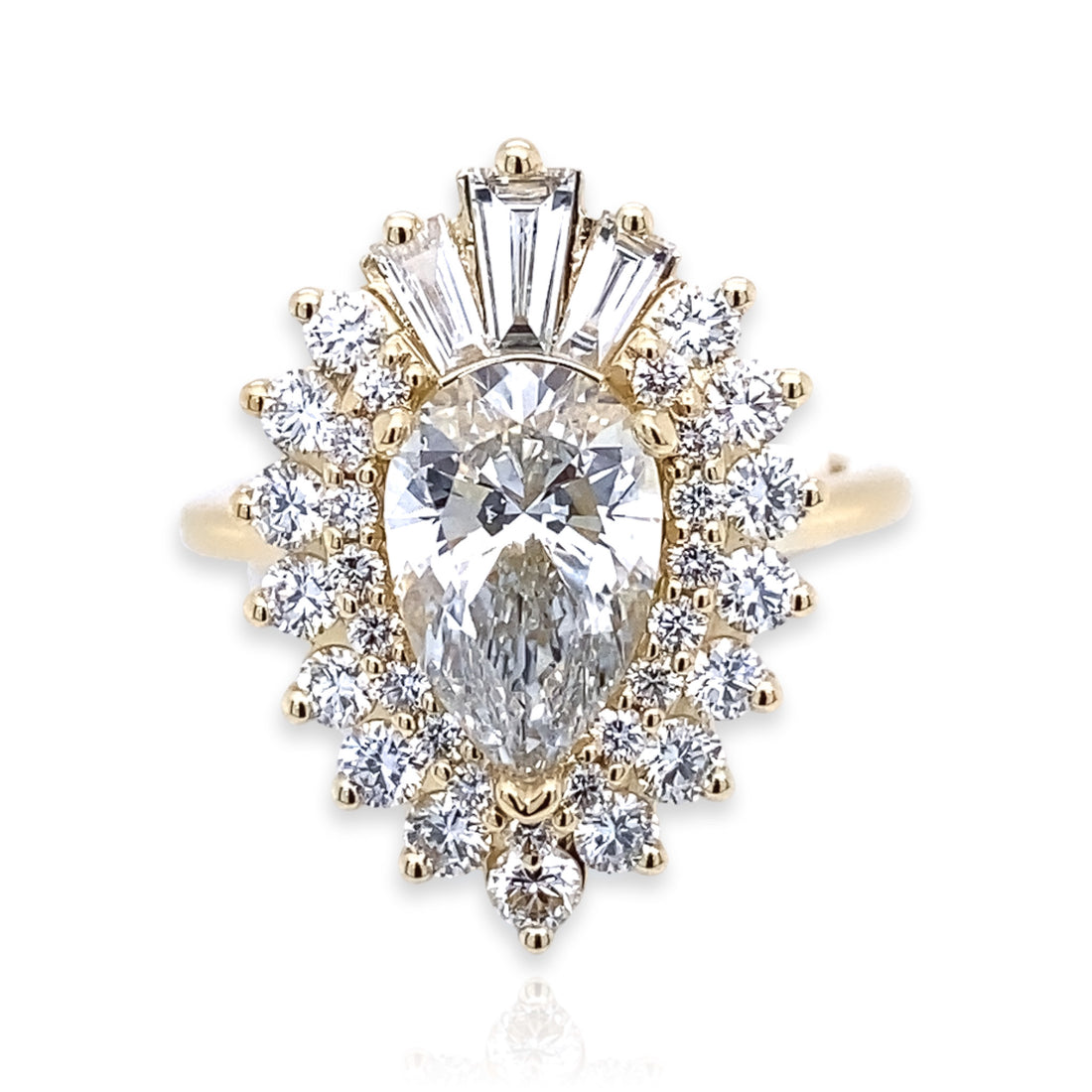 Magnificent Baguette Radiant Tear Drop Diamond Ring