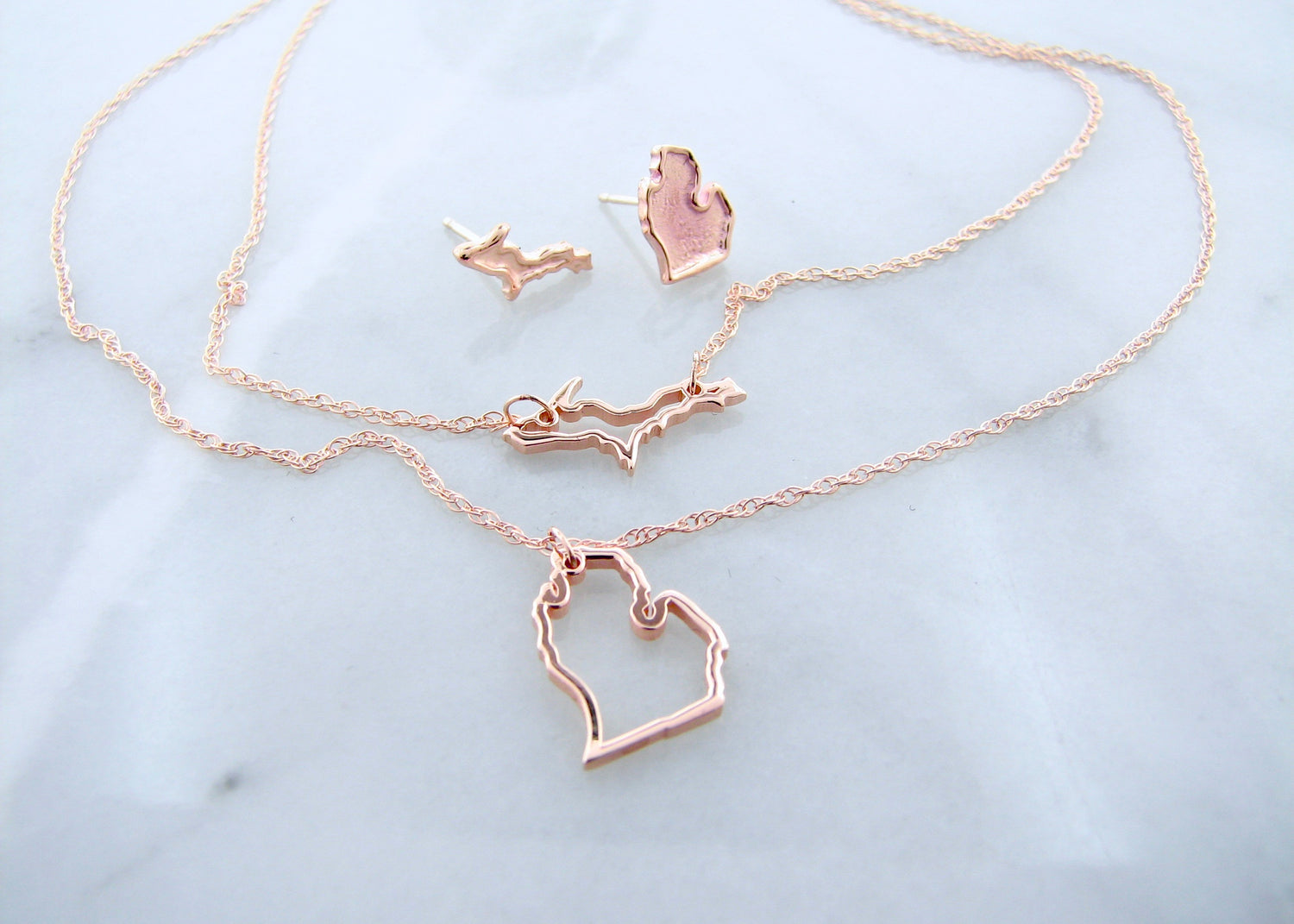 Michigan Rose Gold Layered Necklace