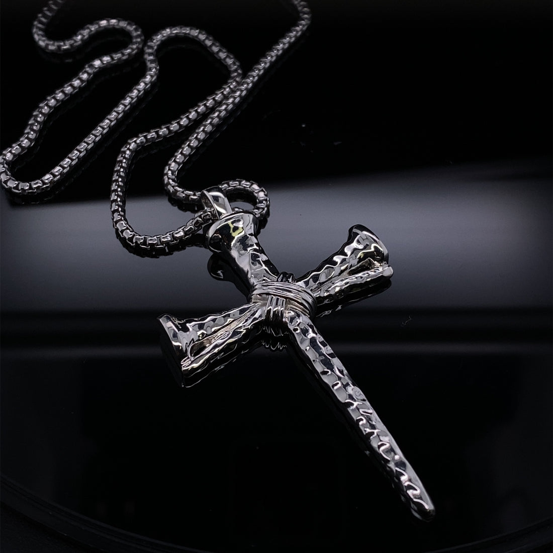 Silver Sacrifice Cross of Nails Pendant