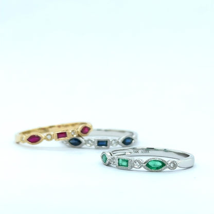 Kate Precious Gemstone and Diamond Band