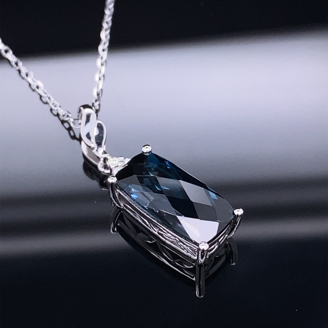 Titanic London Blue Cushion Shape