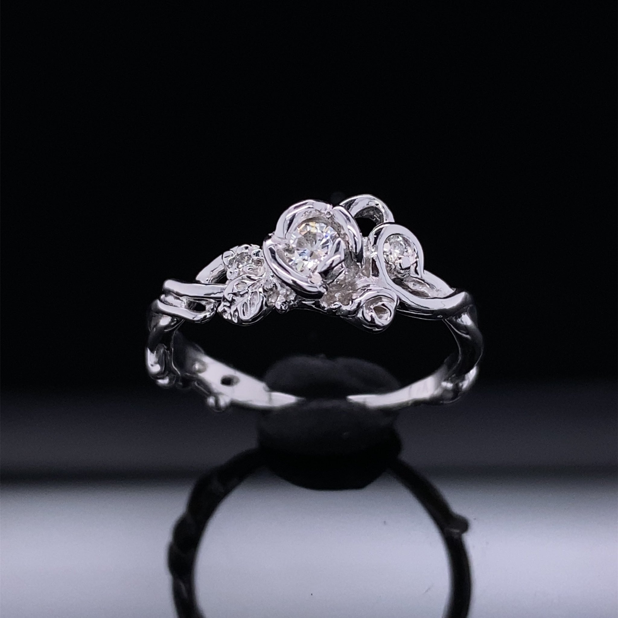 .10ctw Diamond Rose Garden Silver Ring