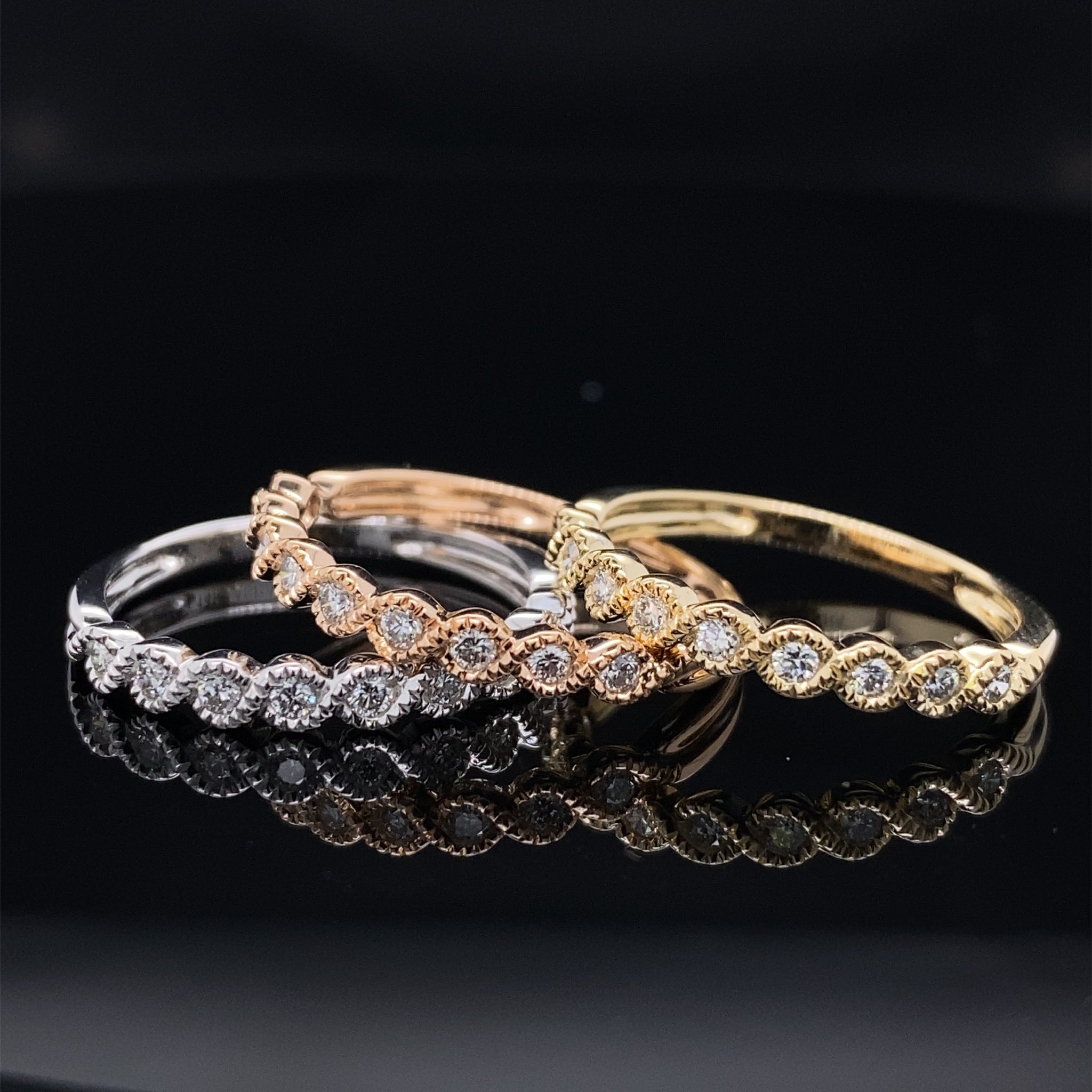 Dainty Diamond Twisted S Curve Band