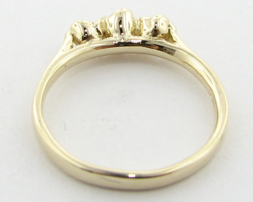 Yellow Gold Band, Three Dainty Roses