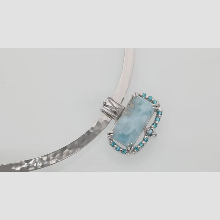 Blue Skies Ahead Larimar and Topaz Collar Necklace