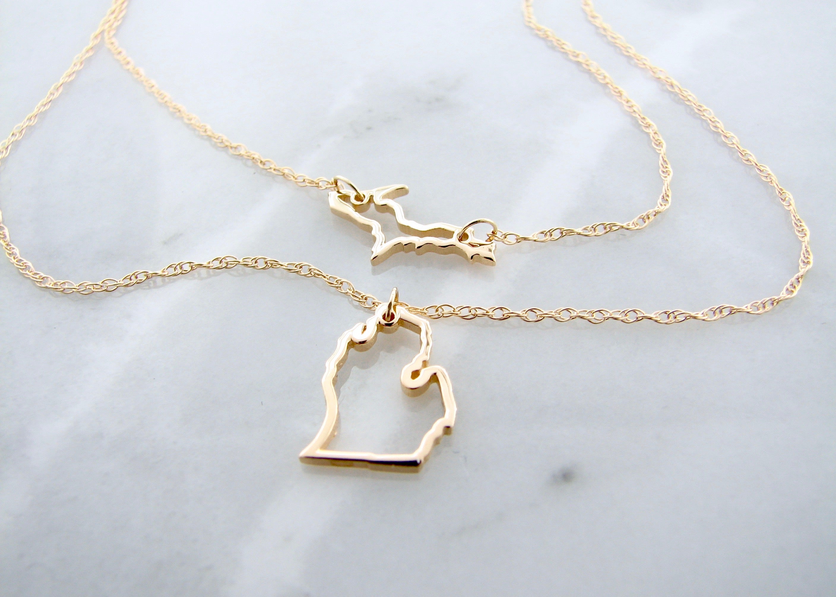 Michigan Yellow Gold Layered Necklace