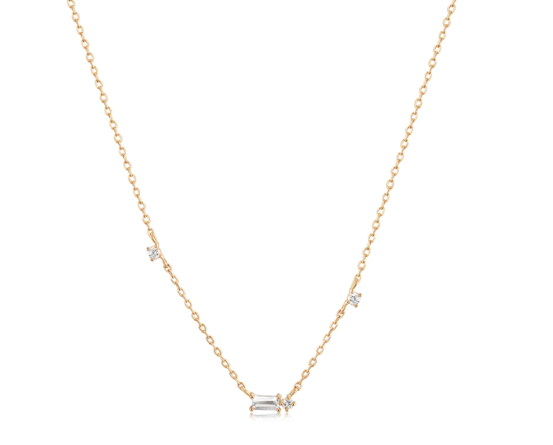 DANICA | Baguette White Sapphire Station Necklace