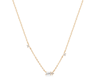 DANICA | Baguette White Sapphire Station Necklace