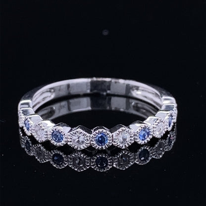 French Blue &amp; White Sapphire Band