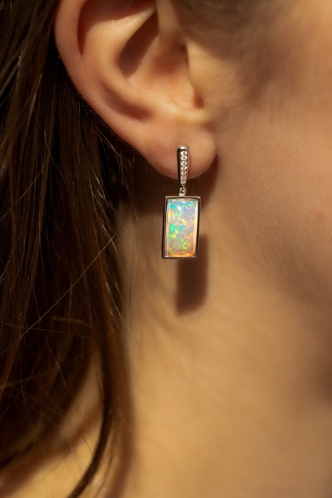 Northern Lights Fiery Opal Drop Earrings