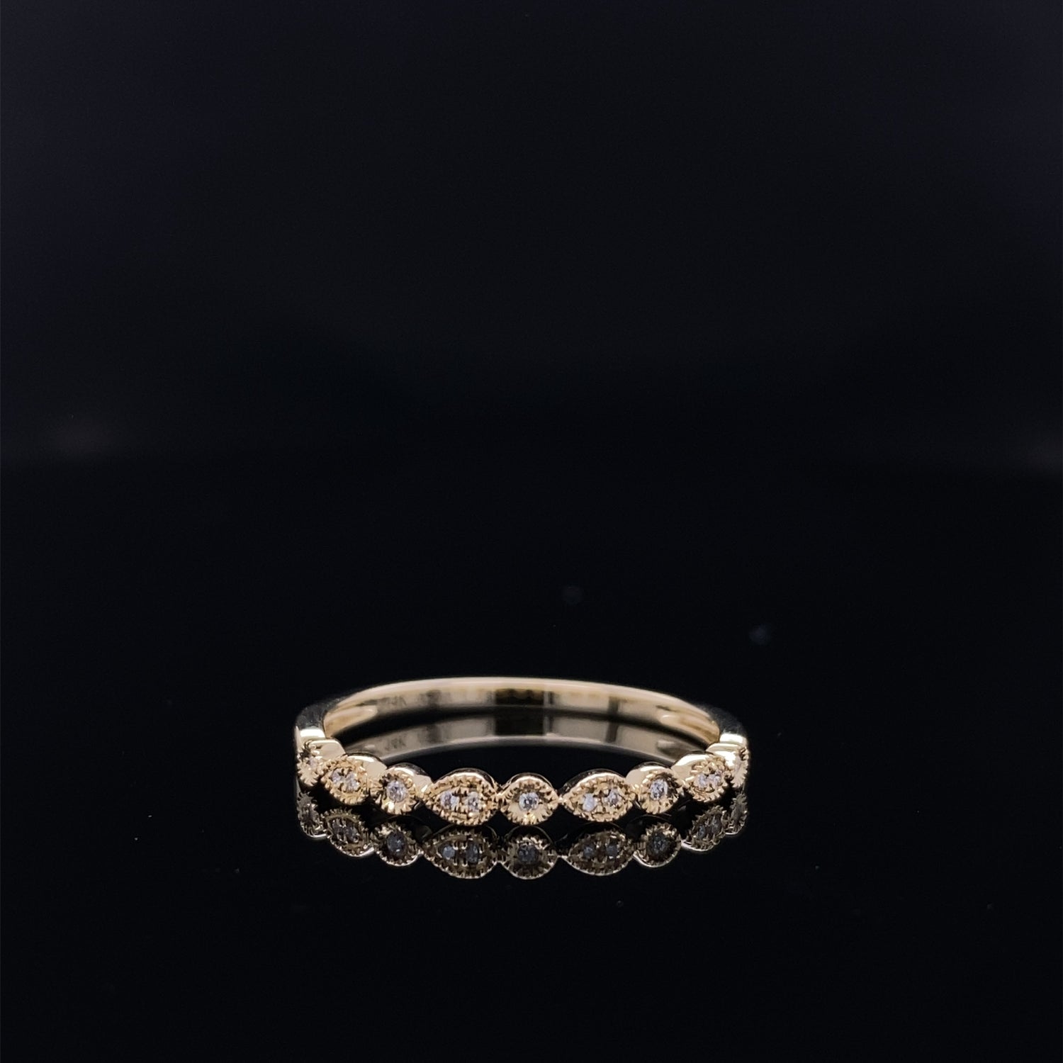 Detailed Petite Diamond and Yellow Gold Bridal