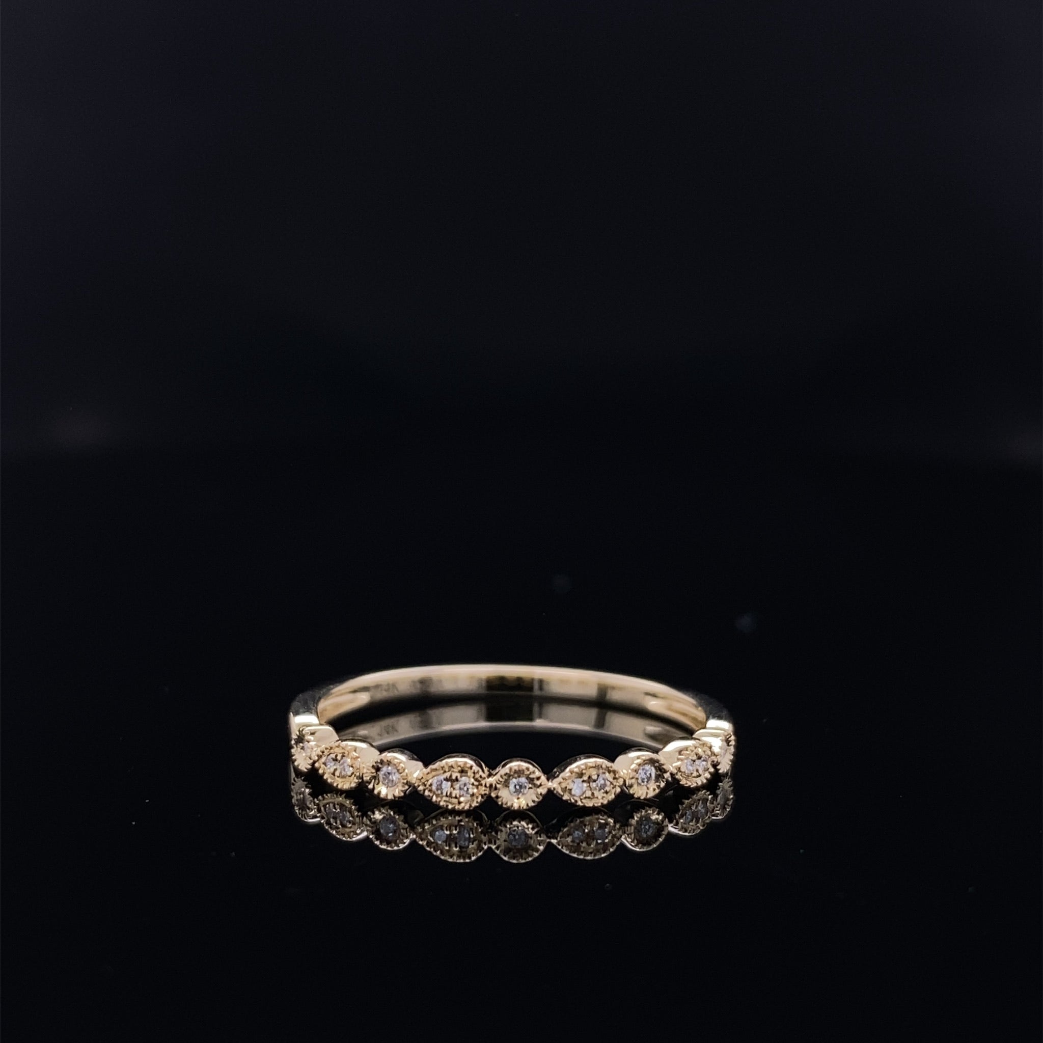 Detailed Petite Diamond and Yellow Gold Bridal