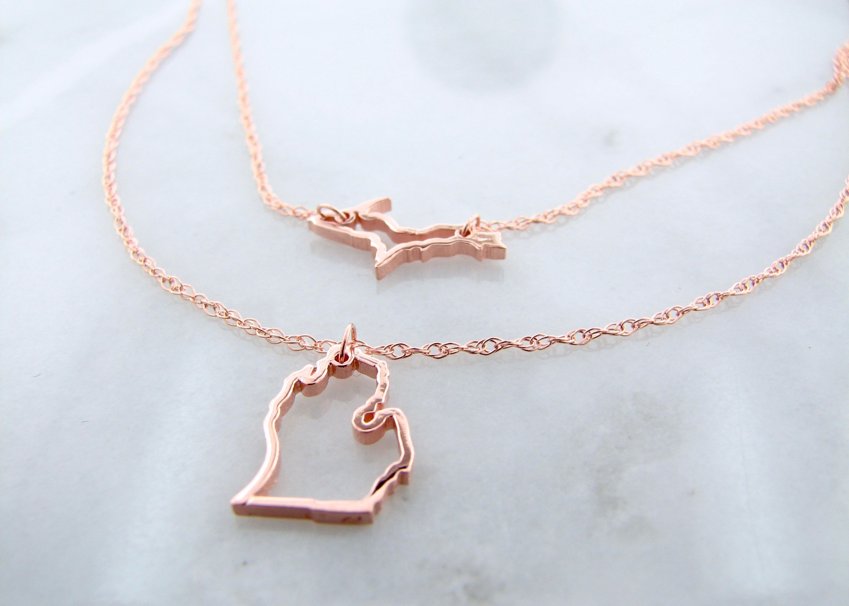 Michigan Rose Gold Layered Necklace