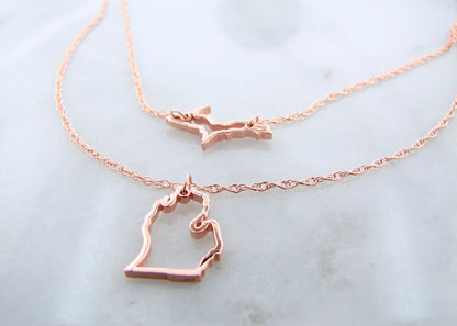 Michigan Rose Gold Layered Necklace