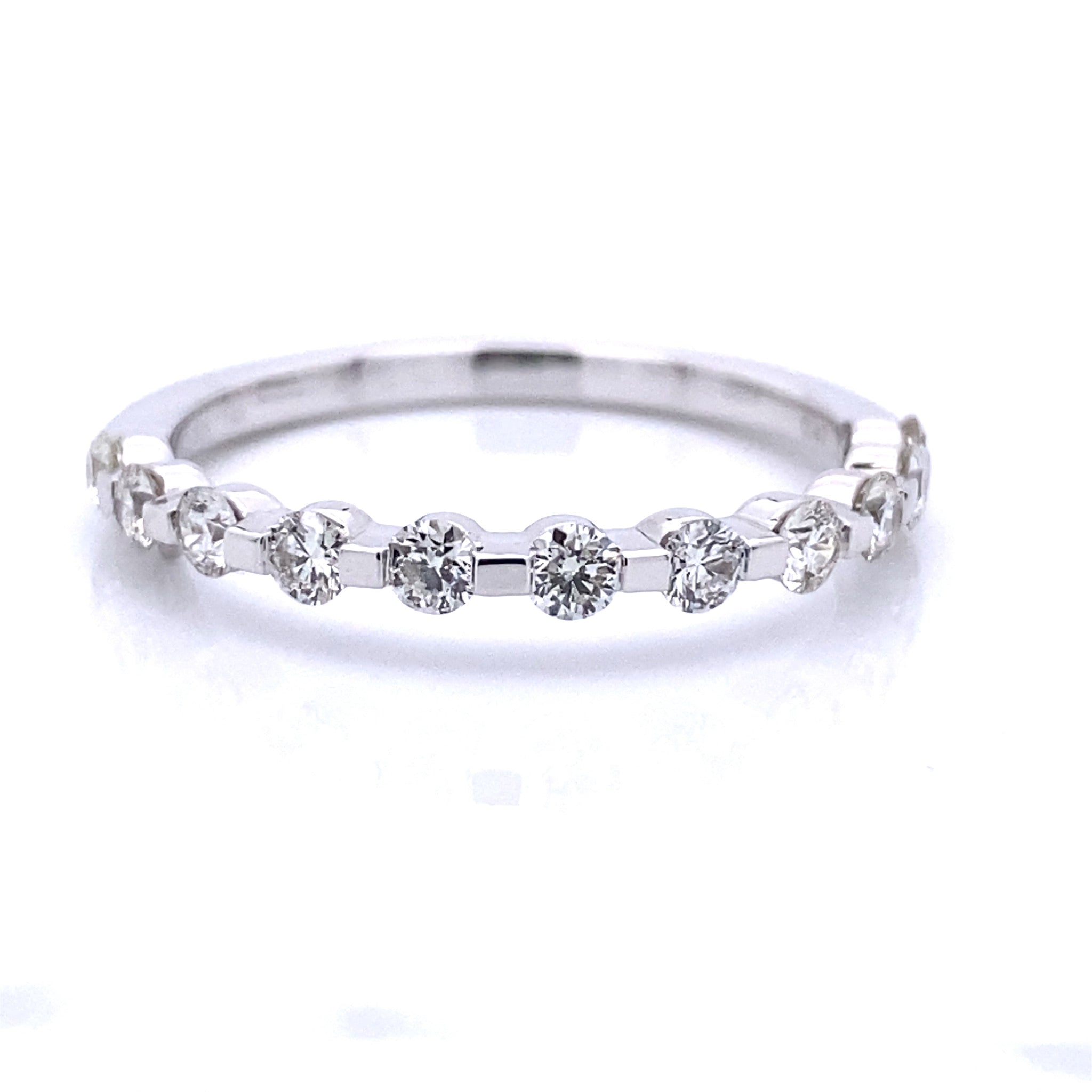 Floating Diamonds Wedding Bridal Band