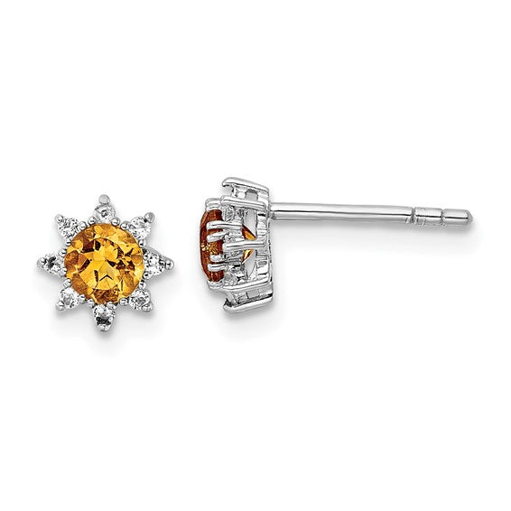 White Topaz Accent
Citrine Center