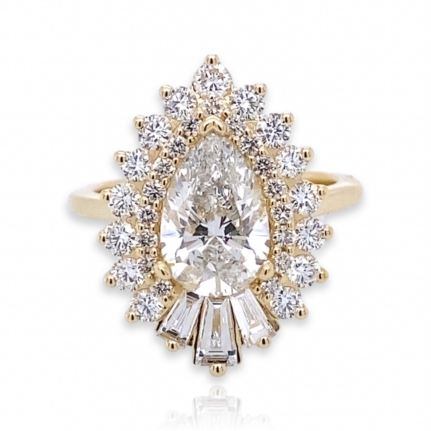 Magnificent Baguette Radiant Tear Drop Diamond Ring