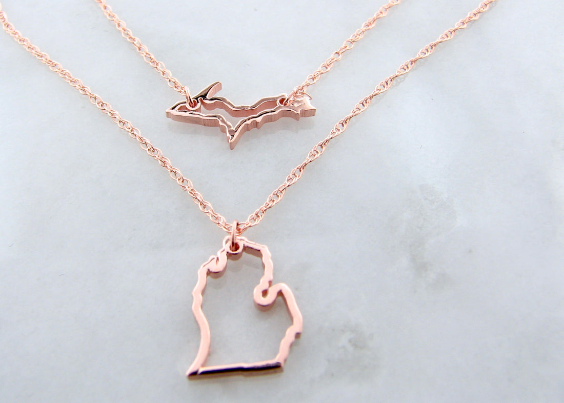 Michigan Rose Gold Layered Necklace