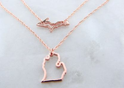 Michigan Rose Gold Layered Necklace