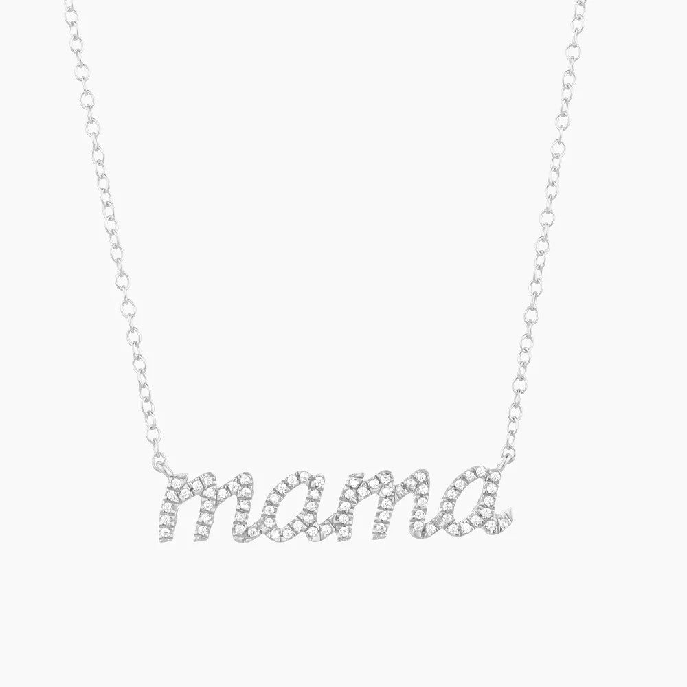 Silver Love You Mama Pendant Necklace