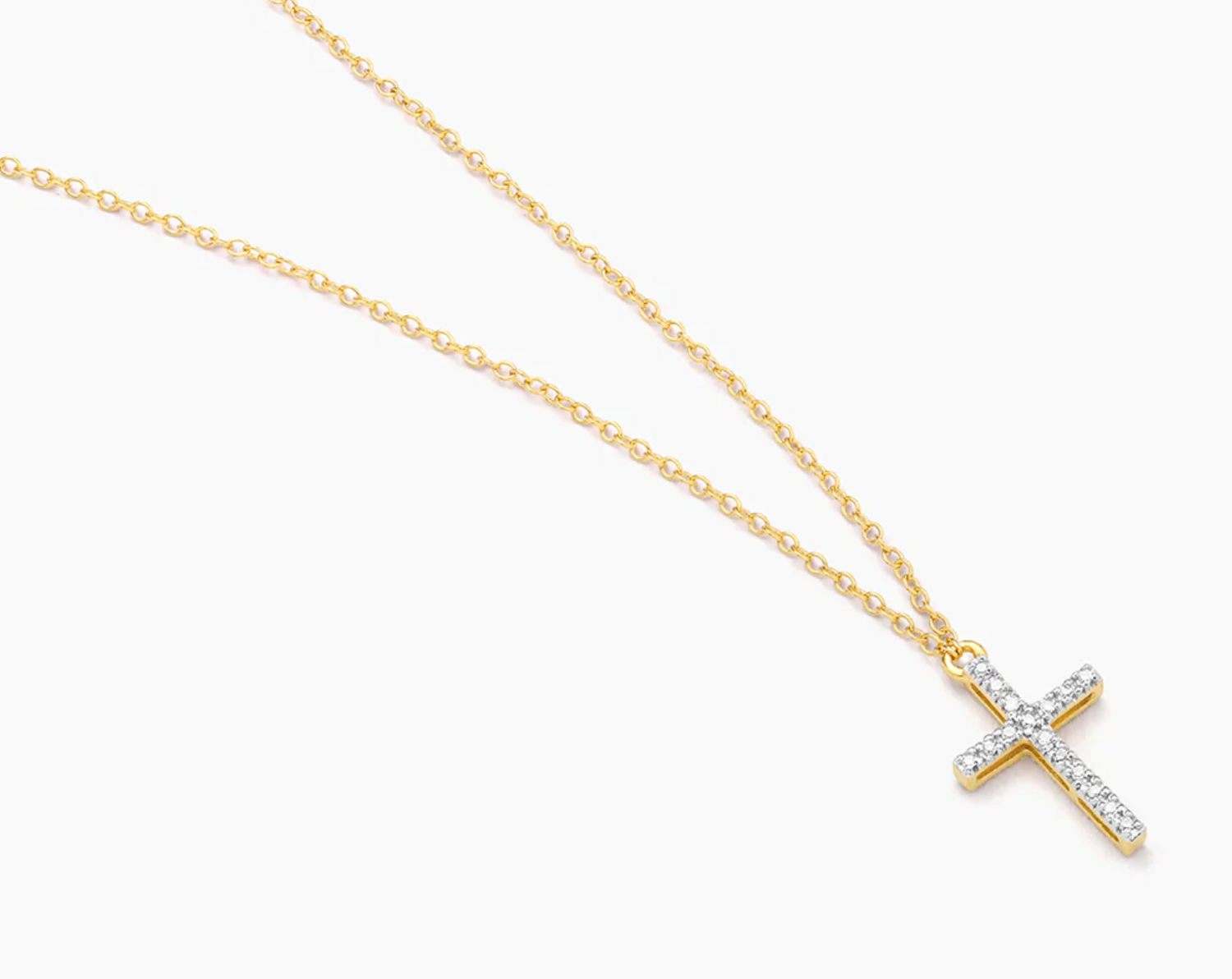 Yellow Believe Cross Diamond Necklace