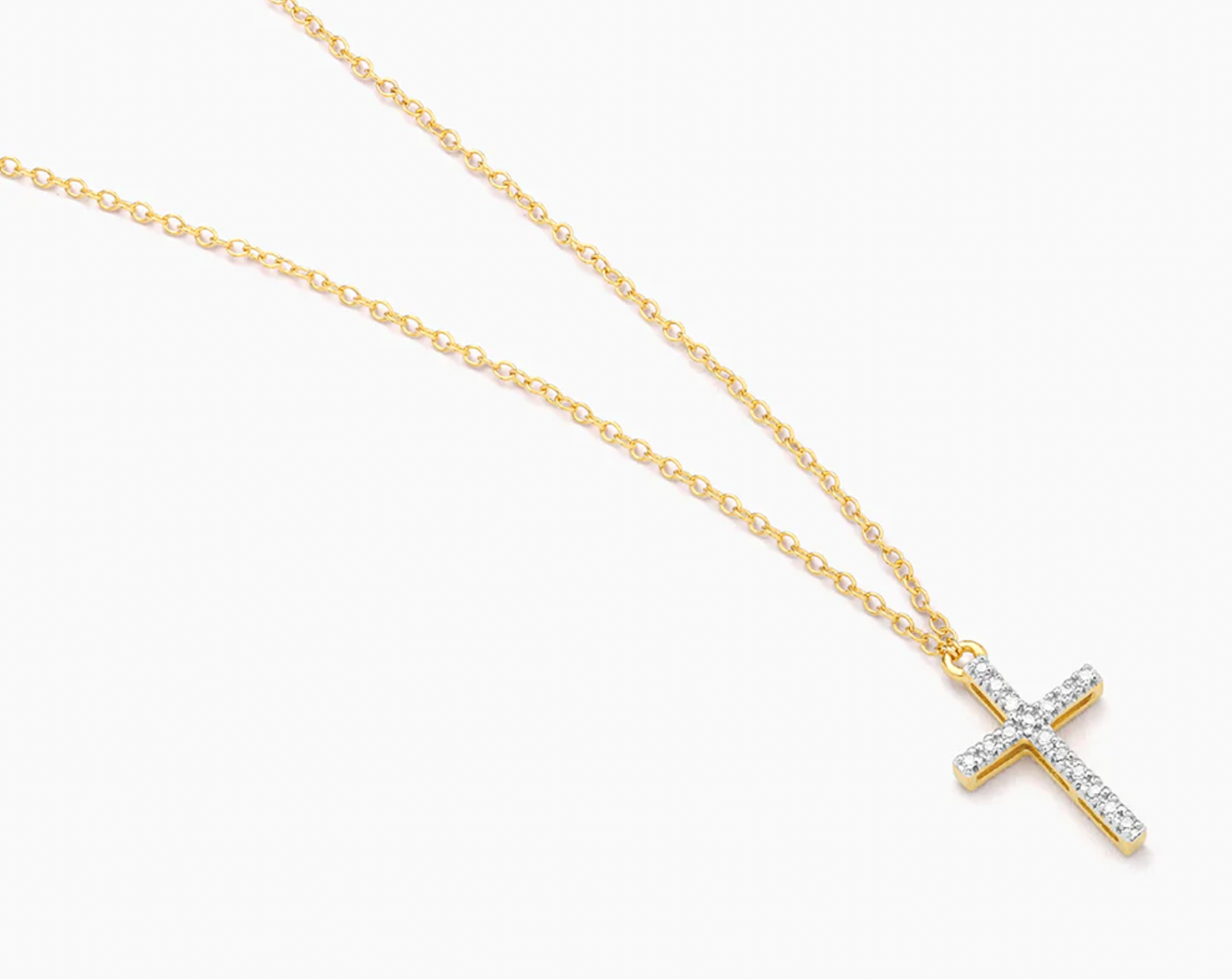 Yellow Believe Cross Diamond Necklace