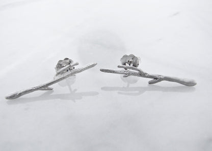 Silver Earrings, Twig