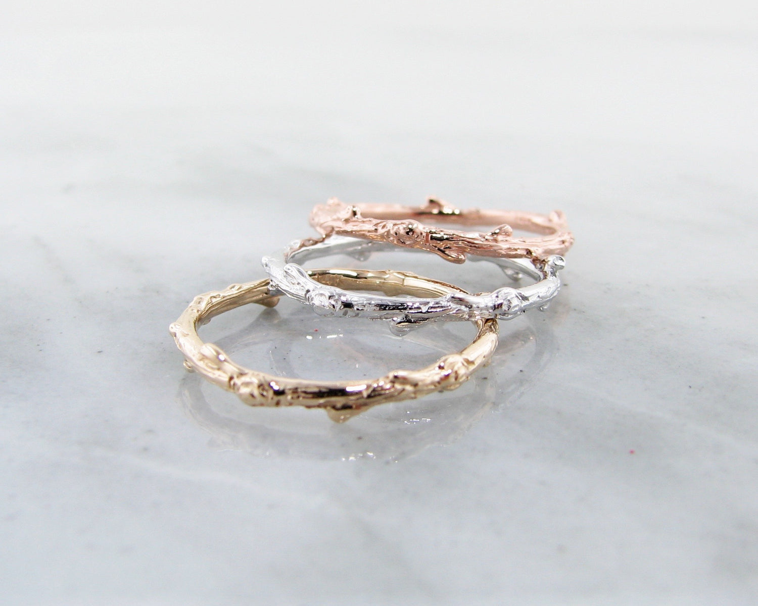 Rose Gold Ring, Twig Band