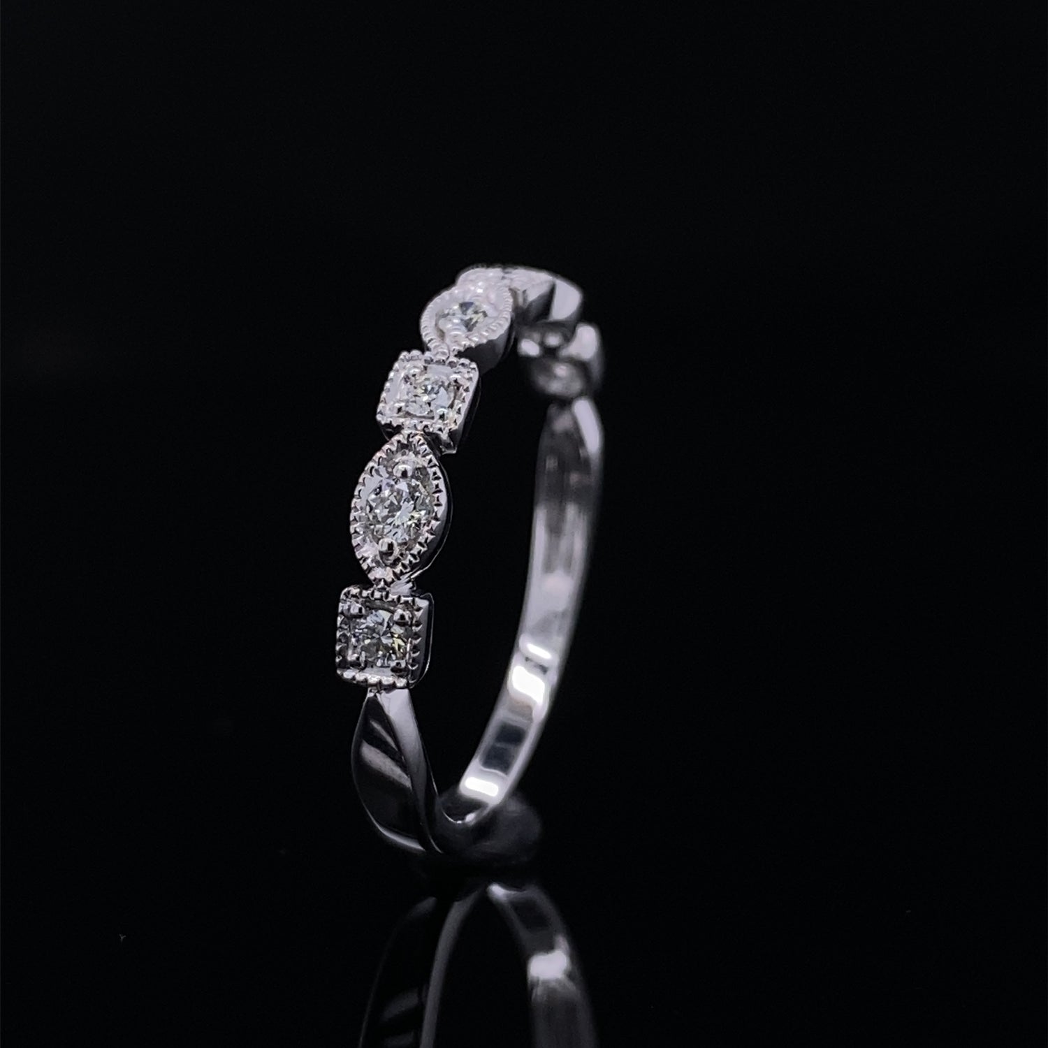 Timeless Allure Vintage Style Stacking Diamond Band